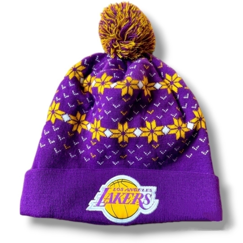 NBA Los Angeles Lakers Beanie w/ PomPom | Unisex | NWOT | Purple & Gold